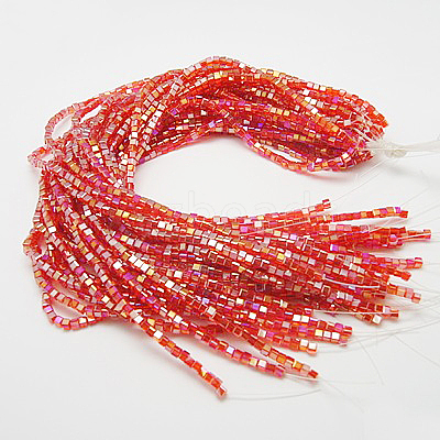Electroplate Glass Beads Strands EGLA-D018-4x4mm-27-1