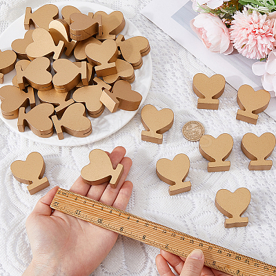 4 Sets Wood Name Card Clip AJEW-FH0009-24B-1