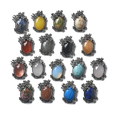 Natural & Synthetic Mixed Gemstone Pendants G-H083-01AS-1