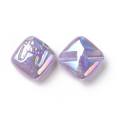 Rainbow Iridescent Plating Acrylic Beads LS-OACR-A010-06A-1