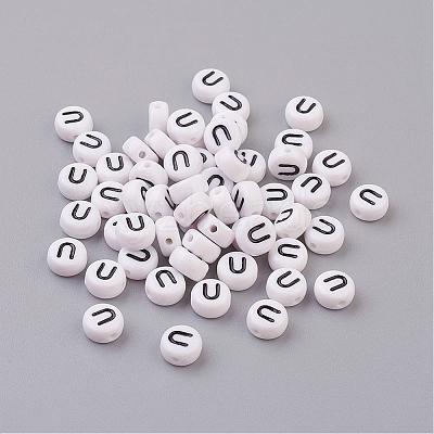 Acrylic Horizontal Hole Letter Beads X-PL37C9070-U-1