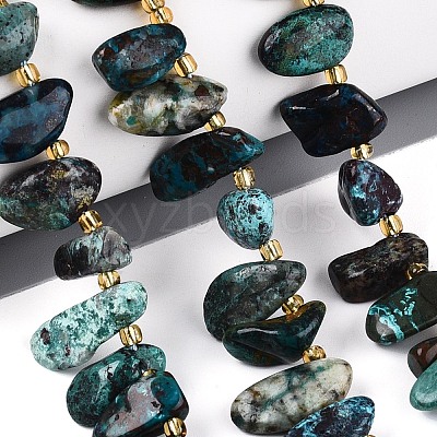 Natural Chrysocolla Beads Strands G-Z091-A46-1