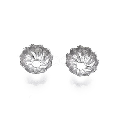 Non-Tarnish 304 Stainless Steel Bead Caps STAS-S057-50A-P-1