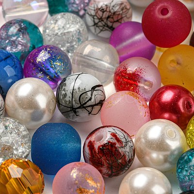 Opaque Spray Painted Glass Beads DGLA-MSMC002-10mm-1