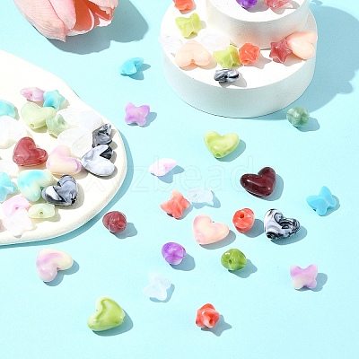 120Pcs 3 Styles Imitation Gemstone Acrylic Beads Sets OACR-FS0001-84-1