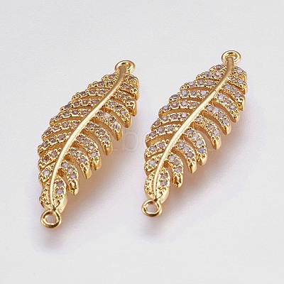 Brass Micro Pave Cubic Zirconia Links ZIRC-E144-03G-1