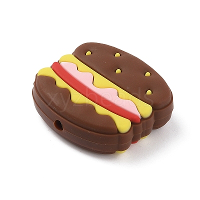 Hamburger Food Grade Eco-Friendly Silicone Beads LS-SIL-WH0012-034C-1