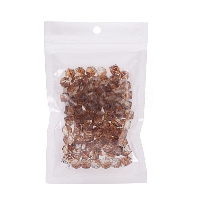 Two Tone Transparent Spray Painted Acrylic Bead X-ACRP-T005-26A-1