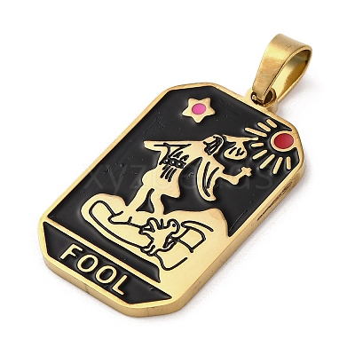 Ion Plating(IP) 304 Stainless Steel Enamel Pendants STAS-Q003-01G-018-1