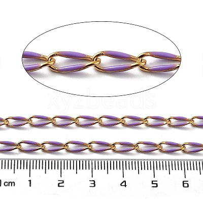 Ion Plating(IP) 304 Stainless Steel Enamel Twisted Oval Link Chains CHS-K019-02G-06-1