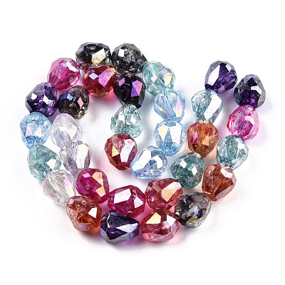 Transparent Electroplate Glass Beads Strands EGLA-N006-079H-1