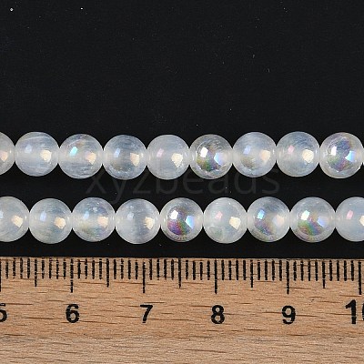 Plating Natural Selenite Beads Strands G-G120-A01-01-1
