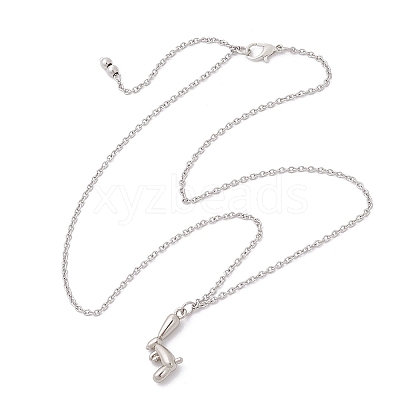 304 Stainless Steel Pendant Necklaces for Women Men NJEW-JN05414-03-1