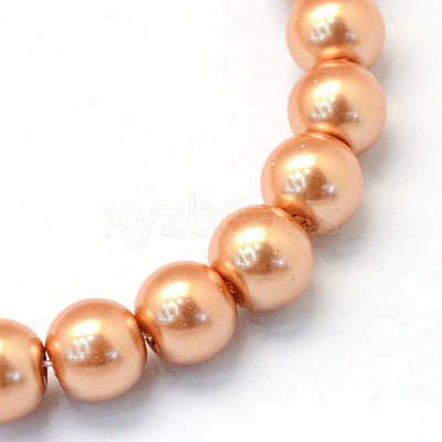Baking Paint Pearlized Glass Pearl Round Bead Strands HY-Q003-4mm-33-1