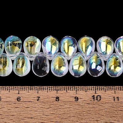 Electroplate Transparent Glass Beads Strands GL-N005-02A-B01-1
