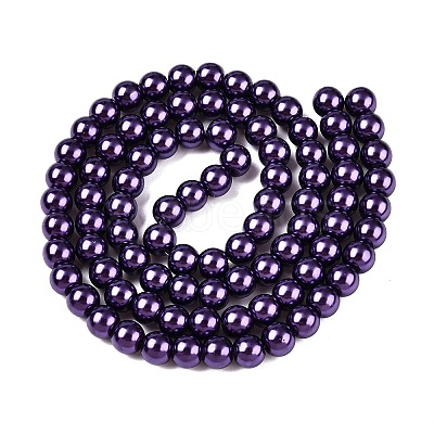 Baking Paint Pearlized Glass Pearl Round Bead Strands HY-Q003-6mm-20-1