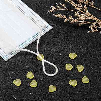 Heart Transparent PVC Plastic Cord Lock for Mouth Cover KY-D013-03E-1