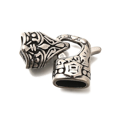 304 Stainless Steel Fold Over Clasps X-STAS-R140-10AS-01-1