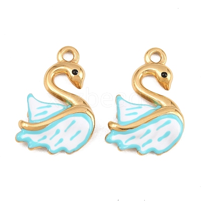 304 Stainless Steel Enamel Pendants STAS-G398-20G-03-1