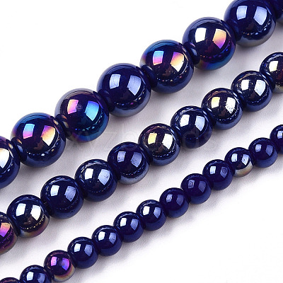 Electroplate Opaque Glass Beads Strands X-GLAA-T032-P4mm-AB03-1