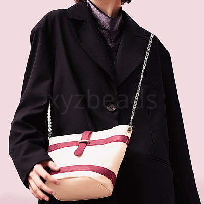 1Pc Plastic Imitation Pearl Beaded Bag Handles PURS-WR0006-92P-1