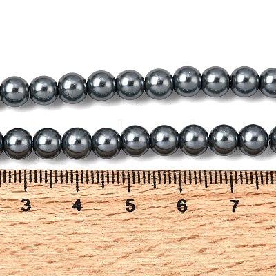 Eco-Friendly Dyed Glass Pearl Round Beads Strands HY-A002-6mm-RB077-1