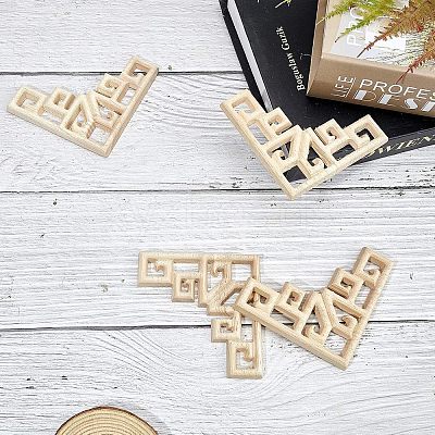 Natural Solid Wood Carved Onlay Applique Craft WOOD-FH0001-30-1