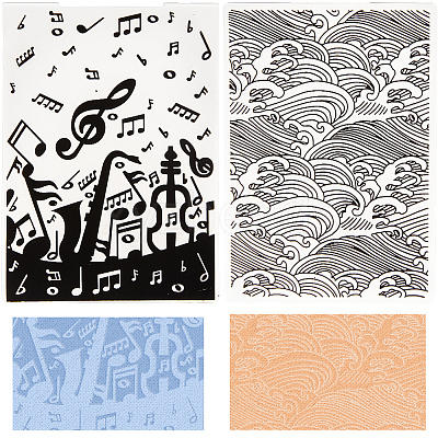 2Pcs 2 Styles Plastic Embossing Folders DIY-CP0008-89-1