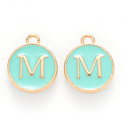 Golden Plated Alloy Enamel Charms ENAM-S118-05M-1