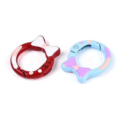 Spray Painted Alloy Spring Gate Rings PALLOY-T092-77-1