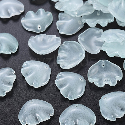 Transparent Baking Paint Imitation Jade Glass Pendants DGLA-Q025-001B-1
