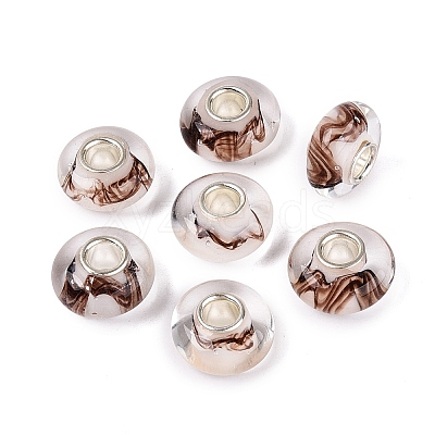 Handmade Lampwork & Brass Core European Beads LAMP-N044-12S-01-1