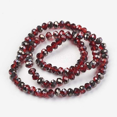 Electroplate Transparent Glass Beads Strands EGLA-A034-T6mm-P06-1