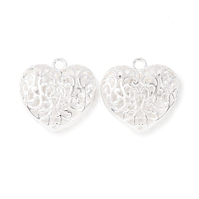 Hollow Tibetan Style Alloy Heart Pendants TIBEP-S095-S-RS-1
