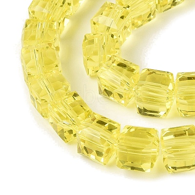 Transparent Glass Beads Strands GLAA-R041-8x8mm-A01-1