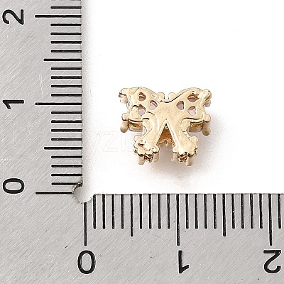 Bowknot Brass Micro Pave Cubic Zirconia Beads KK-Z156-20G-03-1