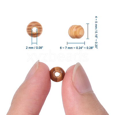 Original Color Natural Wood Beads TB611Y-6mm-LF-1