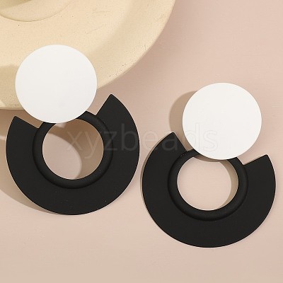 Baking Paint Alloy Round Stud Earrings for Women WG0412D-01-1