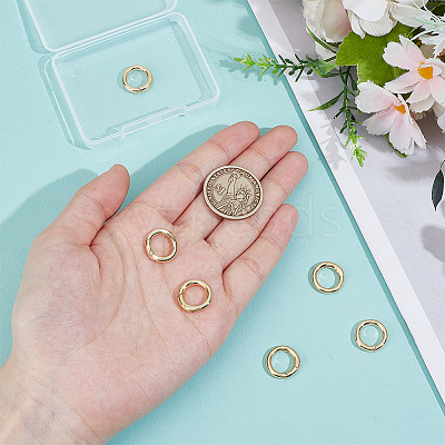 6Pcs Brass Spring Gate Rings KK-BC0014-90-1