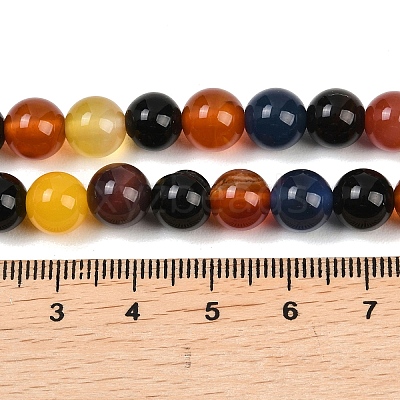 Natural Agate Beads Strands G-B171-B04-8mm-1