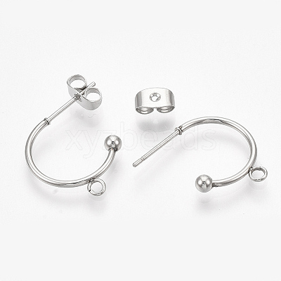 Non-Tarnish 304 Stainless Steel Stud Earring Findings LS-X-STAS-T047-21-1