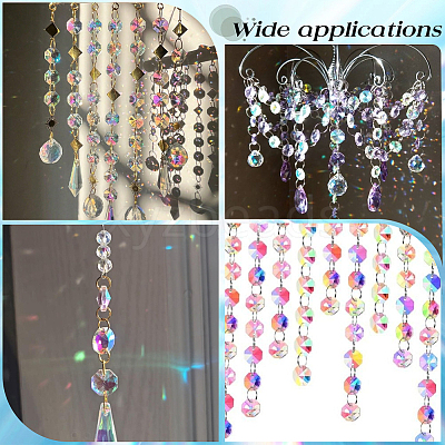 80Pcs Transparent Faceted Glass Connector Charms GLAA-SP0001-88C-02-1