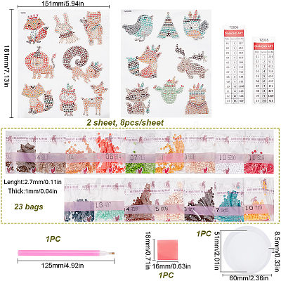 1Set Animal DIY Diamond Painting Kits DIY-SC0025-68A-1