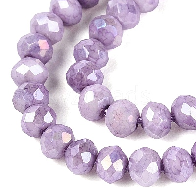 Anti-Tarnish Electroplate Rondelle Glass Beads Strands EGLA-T021-3mm-17-11-1