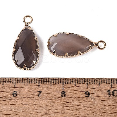 Natural Agate(Dyed & Heated) Faceted Pendants G-Q606-104G-03-1