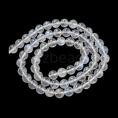 Natural Rainbow Moonstone Round Bead Strands G-M263-C-02A-1