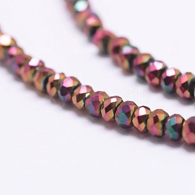 Electroplate Glass Beads Strands X-EGLA-K010-FP03-1