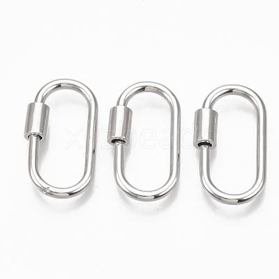 Brass Screw Carabiner Lock Charms KK-T047-07P-1