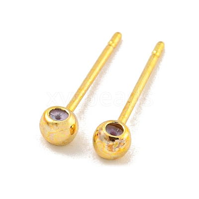 Brass Stud Earring Findings KK-U006-01G-01-1