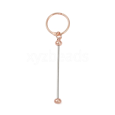 Iron Bar Beadable Keychain Clasps AJEW-R004-02RG-1